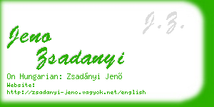 jeno zsadanyi business card