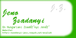 jeno zsadanyi business card